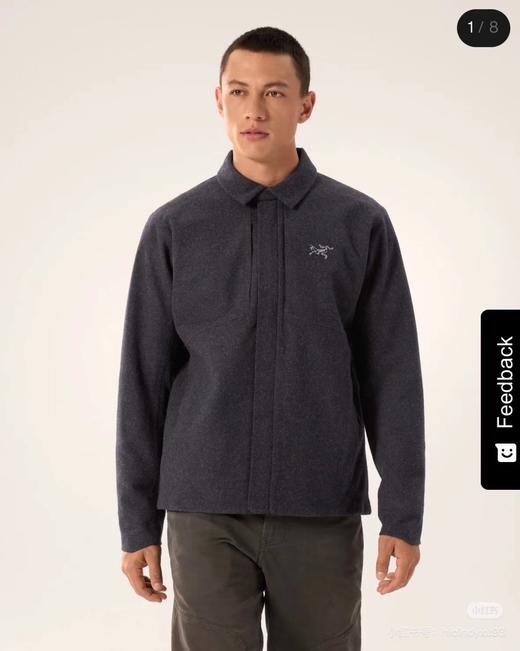 D111966男女款羊毛外套羊绒翻领商务夹克加厚保暖立领户外冲锋衣 商品图5