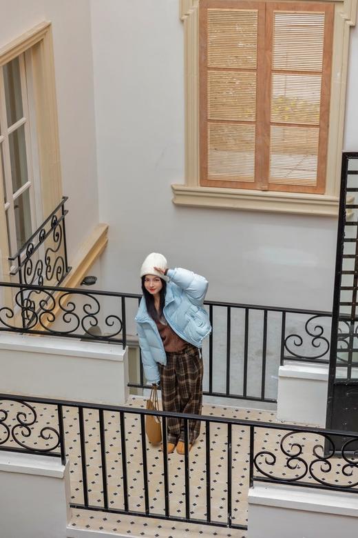 Kai & Kiera 天蓝色立领休闲棉服短款羽绒服 21613 商品图5