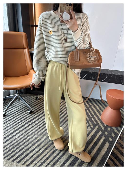 【冬装加绒卫裤 一条过冬】（预售3-6天）高腰宽松束脚加厚超值运动裤子女显瘦2025秋冬新款休闲加绒卫裤女装 商品图0