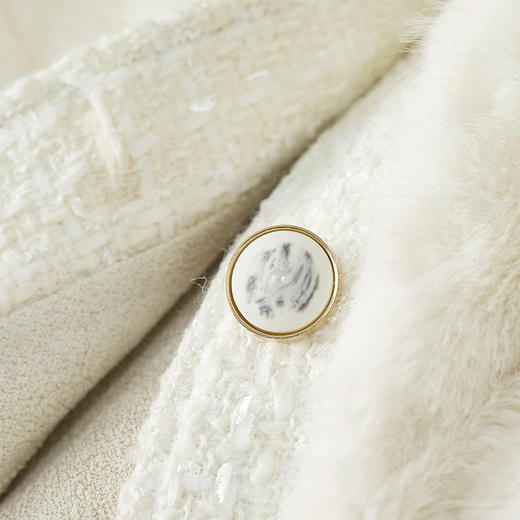 【内购】【保暖颗粒绒皮草】2024秋冬新百搭毛绒女外套短款小香风上衣-W54PB4902X 商品图4