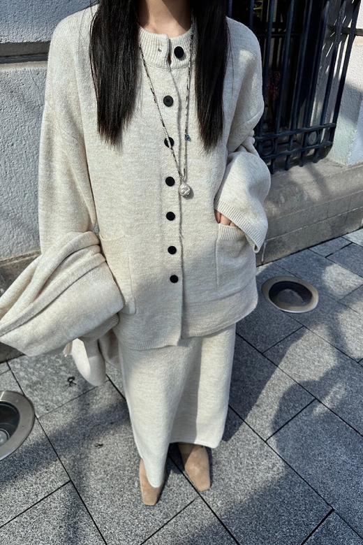 LNNNS 气质风针织披肩半裙三件套装 21621 商品图1