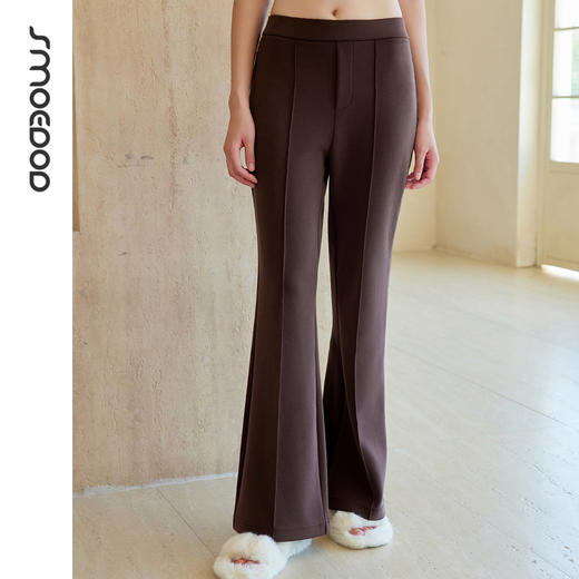 SMOEDOD/水沐伊朵垂感休闲喇叭裤高腰常规哑光轻职风秋冬季6638 商品图1