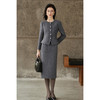 米思阳2025冬新品气质通勤羊毛混纺西装外套+高腰直筒半身裙（单拍）两件套女5564 商品缩略图4