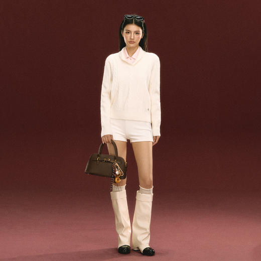 Ariseism 美式复古套头绞花针织衫毛衣女秋冬新款上衣 商品图2