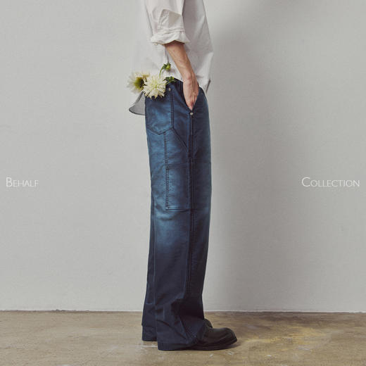 714street高端线BEHALF Moleskin法工百年面料鼹鼠皮水洗马骝长裤 商品图2