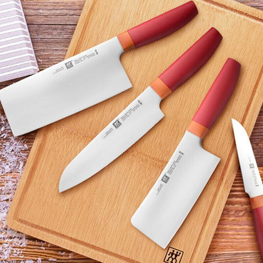 [双立人]NOWS刀具5件套(蔬菜刀、多用刀、中片刀、砍刀、实木插刀架) 商品图2