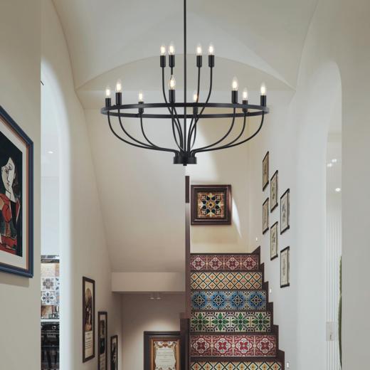 美国 美式复古枝形铁艺吊灯 12灯头（不含灯泡） 商品图4