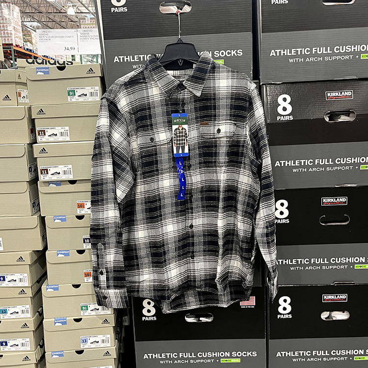 ORVIS 男士春秋棉质休闲撞色格子双口袋尖领工装长袖衬衫