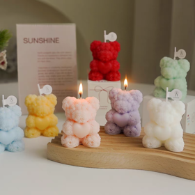 爱心小熊香薰蜡烛 单点不送 （款式随机）