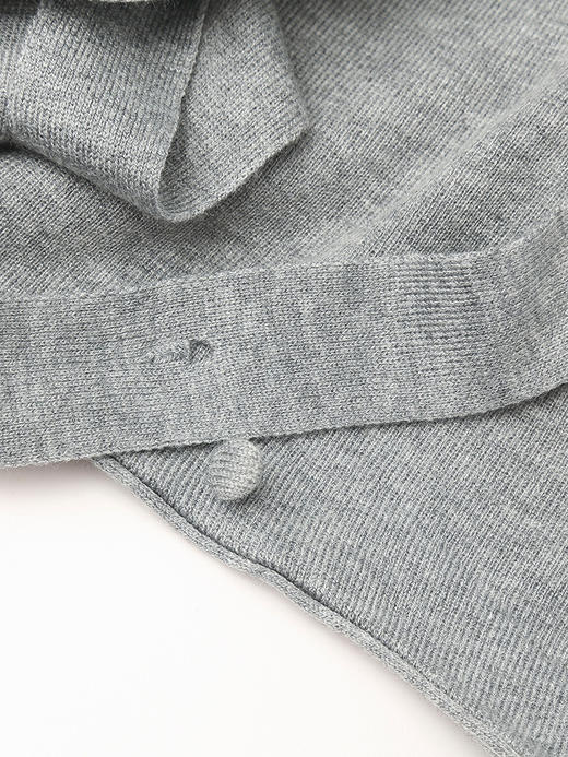 新款浅灰色设计感绑带针织开衫 假两件 V 领短款毛衣 小众气质修身百搭上衣 商品图3