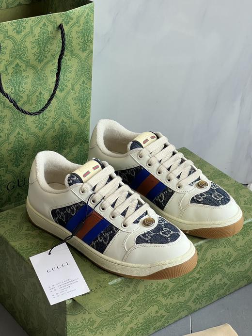 G家脏脏鞋男女款2025春秋季新款真皮情侣板鞋复古老花厚底小脏鞋 商品图11