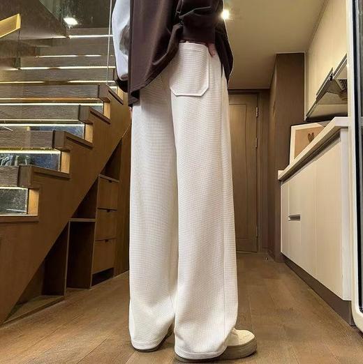 D111925加绒新款阔腿格子裤修饰腿型情侣款卫裤 商品图6