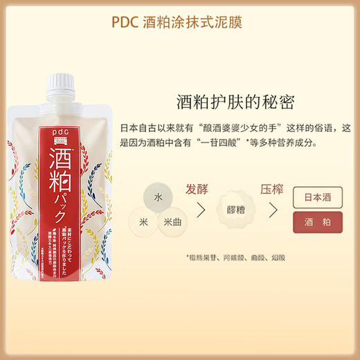 PDC酒粕面膜涂抹式泥膜美白提亮肤色改善暗沉 170g【BS】 商品图5