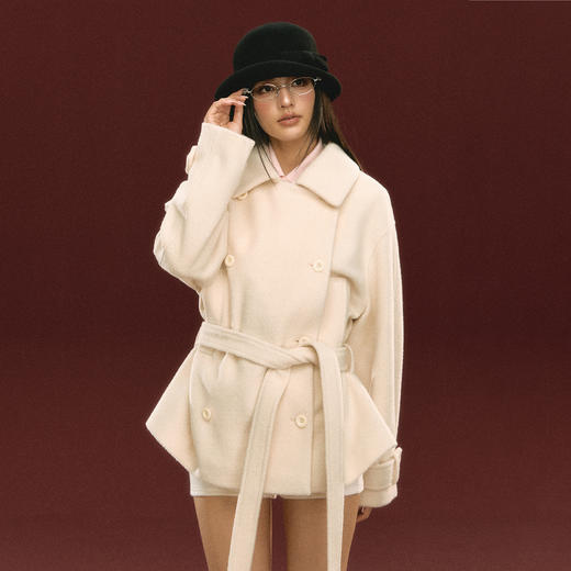 Ariseism 高级感绵羊毛毛呢外套女秋冬季新款呢子大衣 商品图2