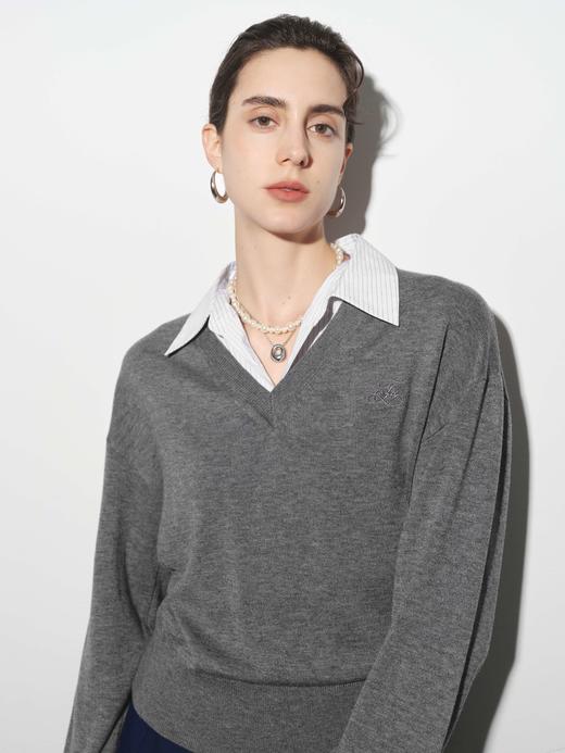 【商场同款】伊芙丽春秋针梭拼毛衣1G2233691 商品图1