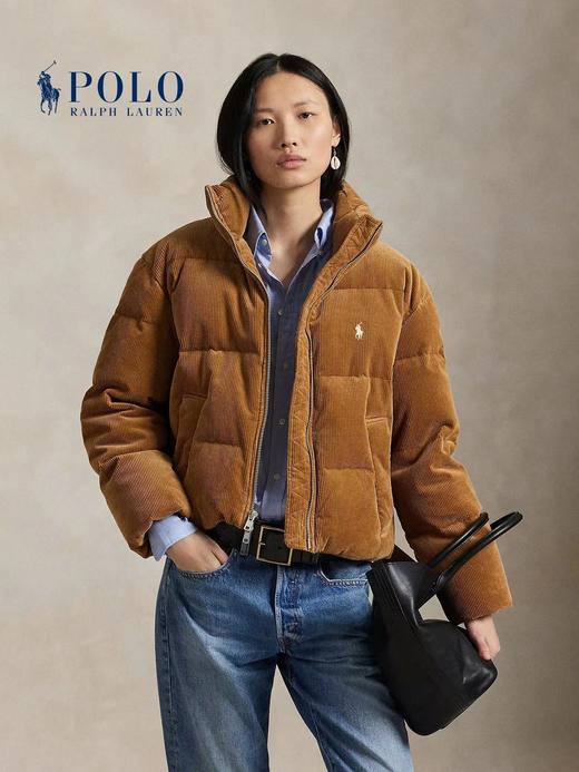 D111958复古时髦灯芯绒保暖立领舒适面包羽绒服 商品图3