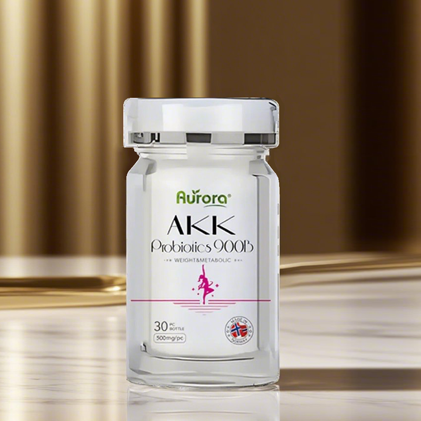 挪威Aurora · AKK益生菌小银瓶30粒 三生元益生元调理肠道体重身材管理提代谢｜保税