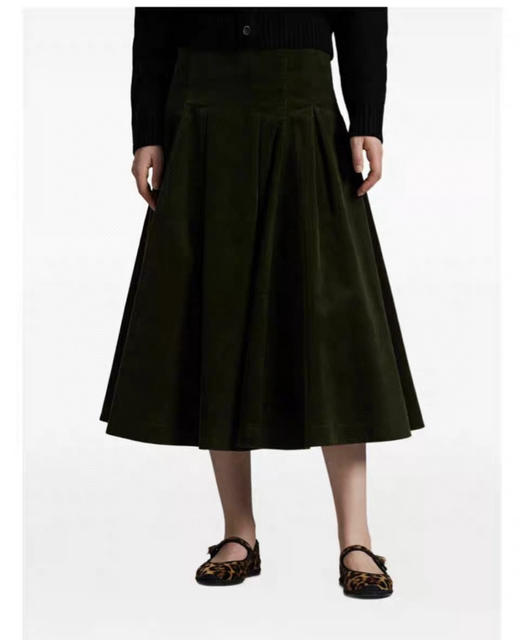 拉fu家同款 秋冬新品  灯芯绒百褶半身裙 商品图2