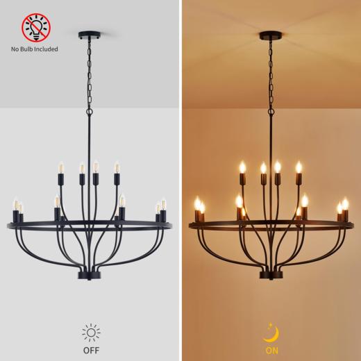 美国 美式复古枝形铁艺吊灯 12灯头（不含灯泡） 商品图6