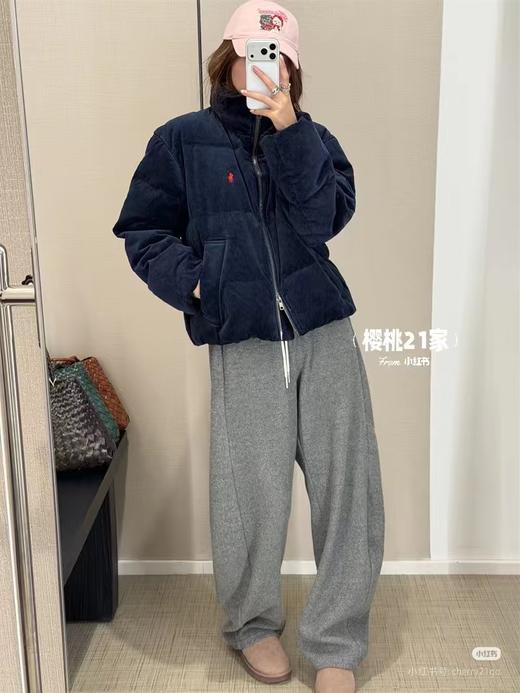 D111958复古时髦灯芯绒保暖立领舒适面包羽绒服 商品图7