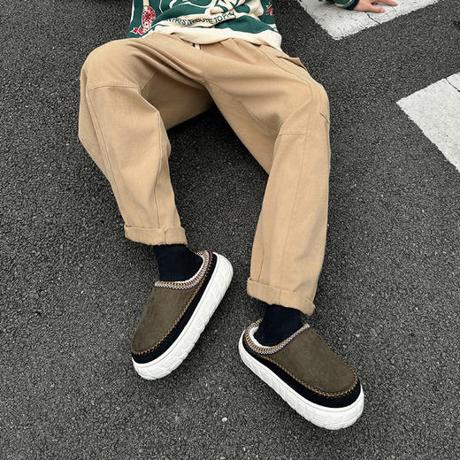 【一脚踩进“小火炉”】逸茉 岩舒保暖棉拖 男女同款 家居户外 防滑加绒 情侣厚底拖鞋IM2430 商品图7