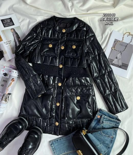 33GAG200848#皮革羽绒裙 商品图0