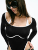 TR她热 都市轮廓 黑白弹力带胸垫设计感修身显瘦百搭连体衣上衣 商品缩略图3