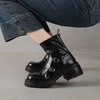 【真皮厚底英伦皮带扣短靴】 冬季新品侧拉链小众靴子6CM-CC 商品缩略图2