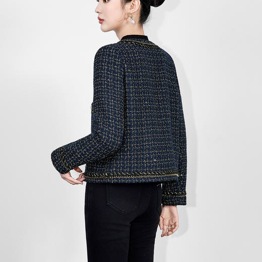 「高货wl」全新升级【铂金会员367/天猫499/差价132】(02312)洛诗琳法式重工金线小香风外套2025秋冬粗花呢羊毛外套 商品图1