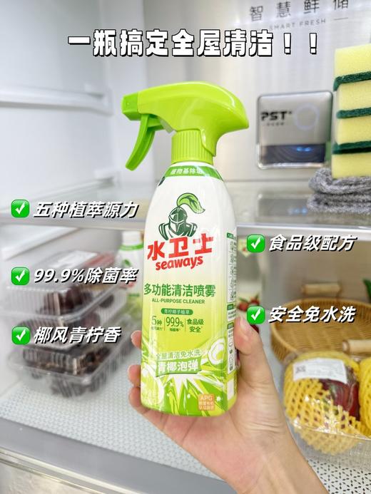2月9号停发【水卫士多功能清洁喷雾】青椰泡弹，温和清洁不伤手！释放植萃源力，除污除菌让家居环境焕然一新！！一喷一擦，轻松搞定全屋清洁， 可清洁餐桌、冰箱、微波炉  0130 商品图1