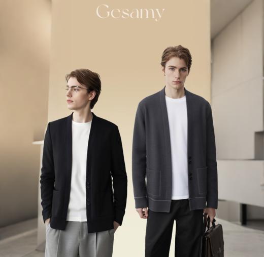 【72小时发货】Gesamy男士绵羊毛圆领卫衣/针织开衫 混纺面料柔软亲肤保暖力满分 儒雅少年感简约百搭秋冬男士必备 商品图7