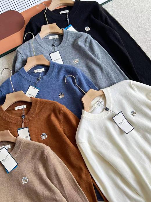 D111920秋冬新款纯色通勤上衣男保暖休闲毛衣羊绒针织衫上衣 商品图1