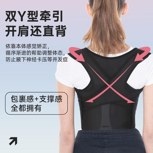 背背佳无痕成人矫姿带新E款办公女士背部男女开肩美背 商品图2