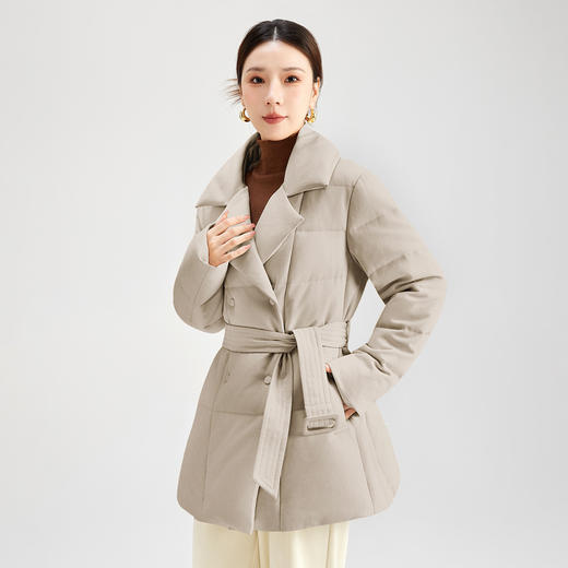 QS白鹅绒气质高端商务高级感冬季新款收腰羽绒服外套女设计感女0018 商品图2