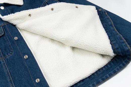 D111967防寒重工水洗双袋羊羔毛牛仔棉服情侣外套 商品图4