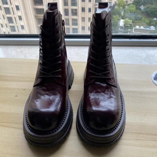 D111904马丁靴女款2025新款秋冬季厚底短靴圆头英伦风百搭粗跟短靴 商品图6