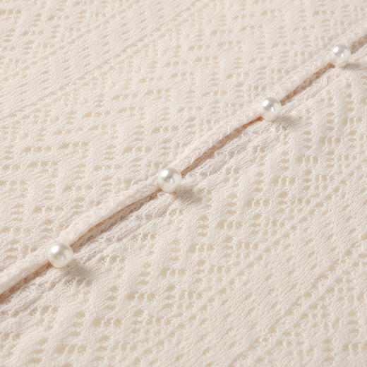 奢姿大码女装2025秋季减龄钉珠镂空针织上衣胖妹妹时尚V领衬衫9953253706 商品图4