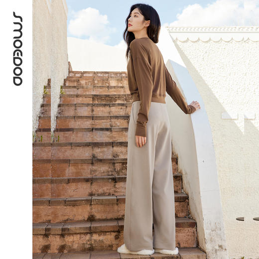 SMOEDOD/水沐伊朵长裤外穿直筒裤阔腿裤秋季休闲裤口袋运动裤6635 商品图7