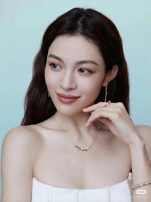 D111976新品纽结带钻项链如意结钻石项链 商品图2