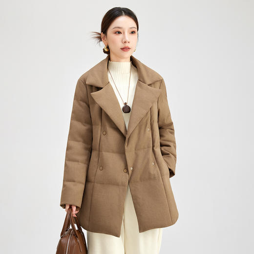 QS白鹅绒气质高端商务高级感冬季新款收腰羽绒服外套女设计感女0018 商品图3