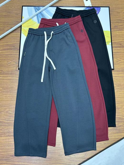 D111939冬季情侣款内里全包边阔腿羊羔绒休闲卫裤 商品图0