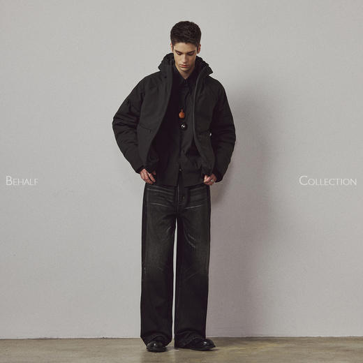 714street高端线BEHALF 极简线条分割 3M热反射银膜软壳连帽棉服 商品图1