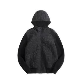 男款刺绣针织拼接棉服he010