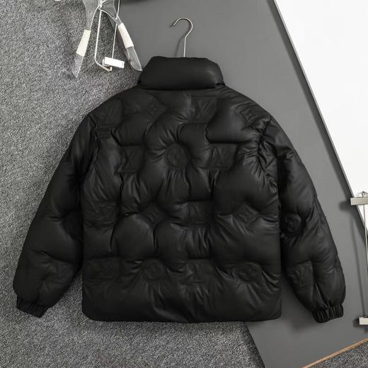 D111936压花老花皮质拼接立领羽绒服夹克外套 商品图1