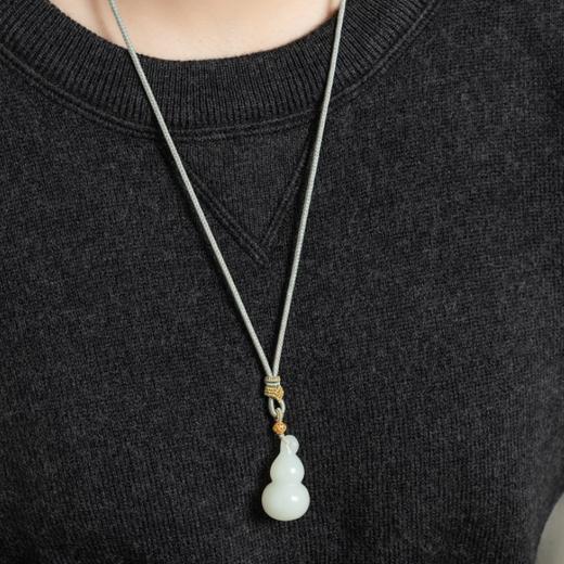 菜菜家如意福禄和田玉吊坠|近一级白俄料+18k金珠，又油又糯又润 商品图4