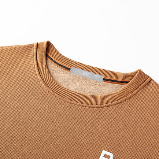 华夫格加绒保暖圆领卫衣 商品图11