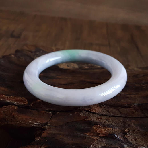 【天然正品】A货翡翠天然细腻圆条春彩紫罗兰糯种54号翡翠手镯54号（皆取最大值）女士230325AH13特价：1280元 商品图4