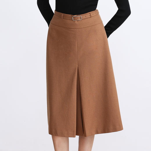 EITIE爱特爱冬季新款时尚高腰A字显瘦百搭毛呢半身裙8006703 商品图8