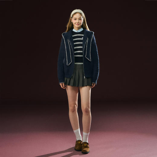 Ariseism 美式复古设计感针织开衫毛衣女秋冬新款上衣 商品图2