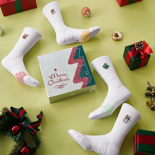 有志者UZIS运动新款圣诞篮球跑步训练防滑抗菌长筒篮球袜圣诞涂鸦 商品图1